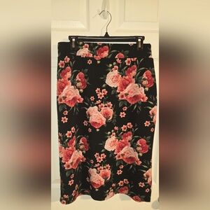 Plus Skirt with Roses